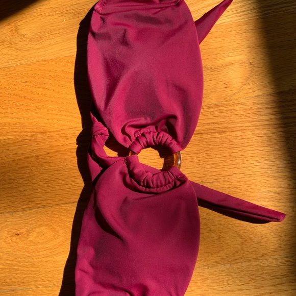 Raspberry Strapless Swimsuit - Picture 3 of 3